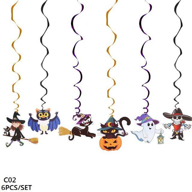 6pcs/set Hanging Swirl Decorations