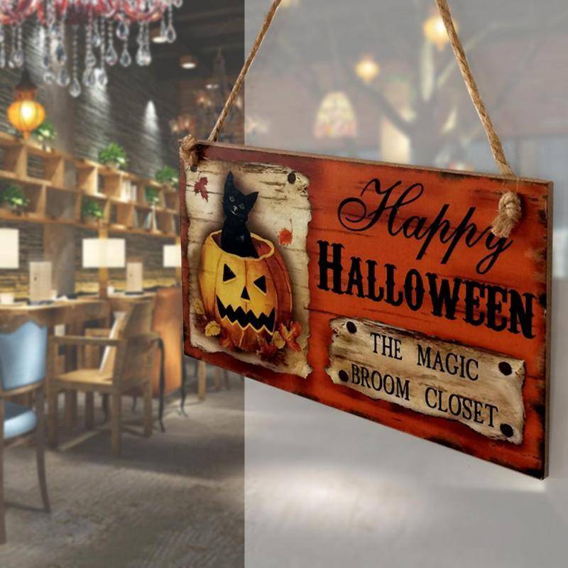 Happy Halloween Hanging Wooden Sign