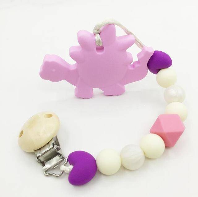 Dino Silicone Teething Clip